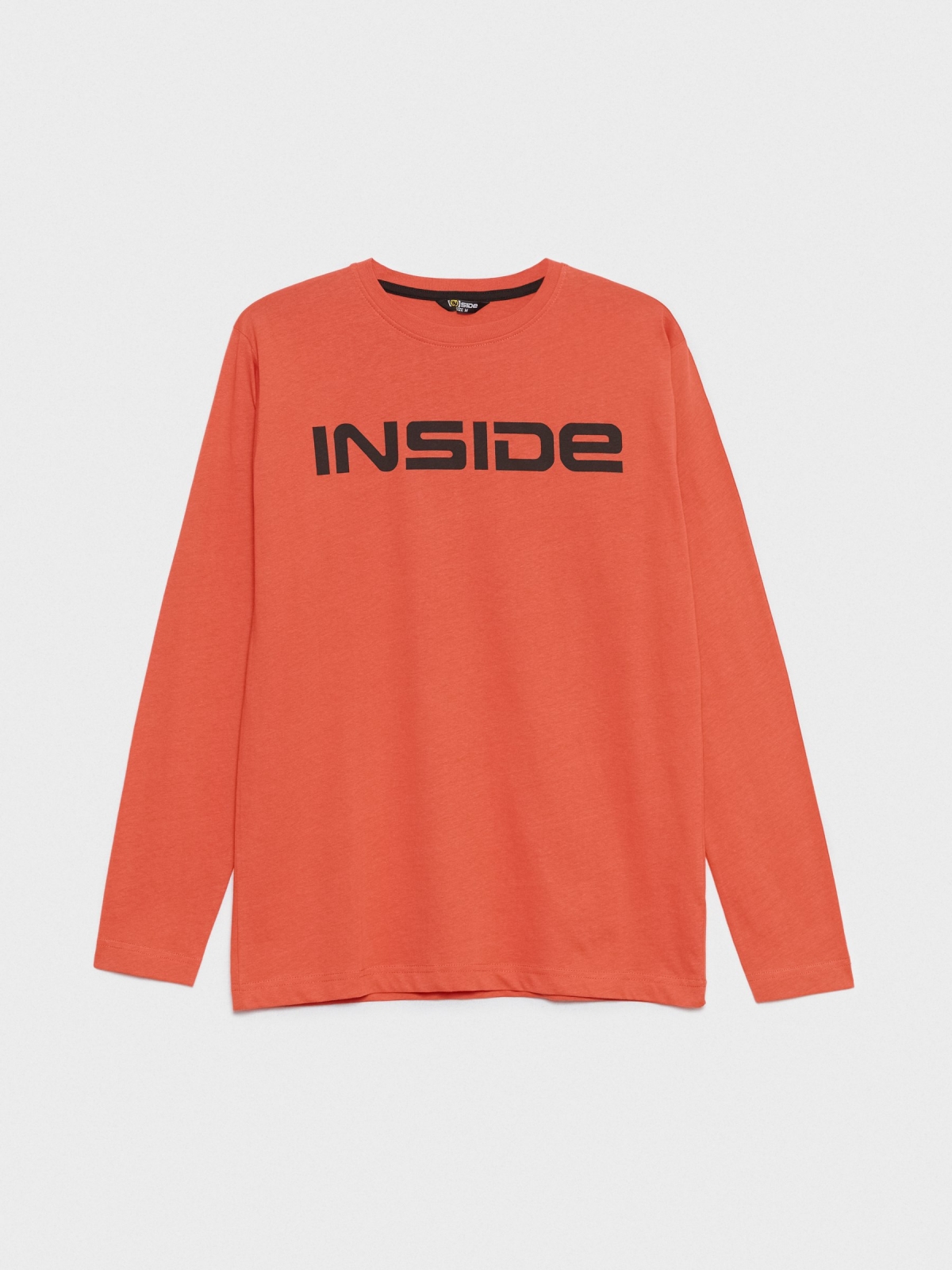 %Pto% T-shirt básica com logótipo terracota