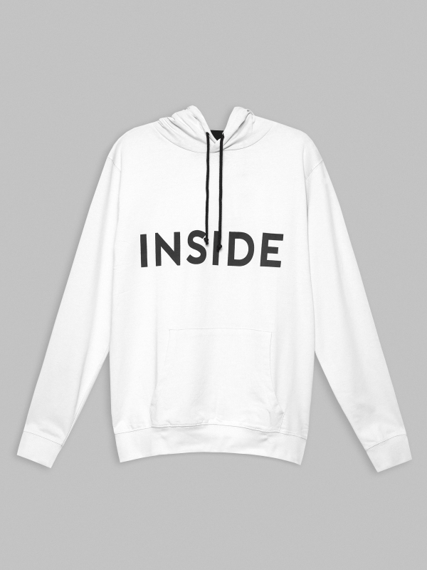 Basic kangaroo sweatshirt white