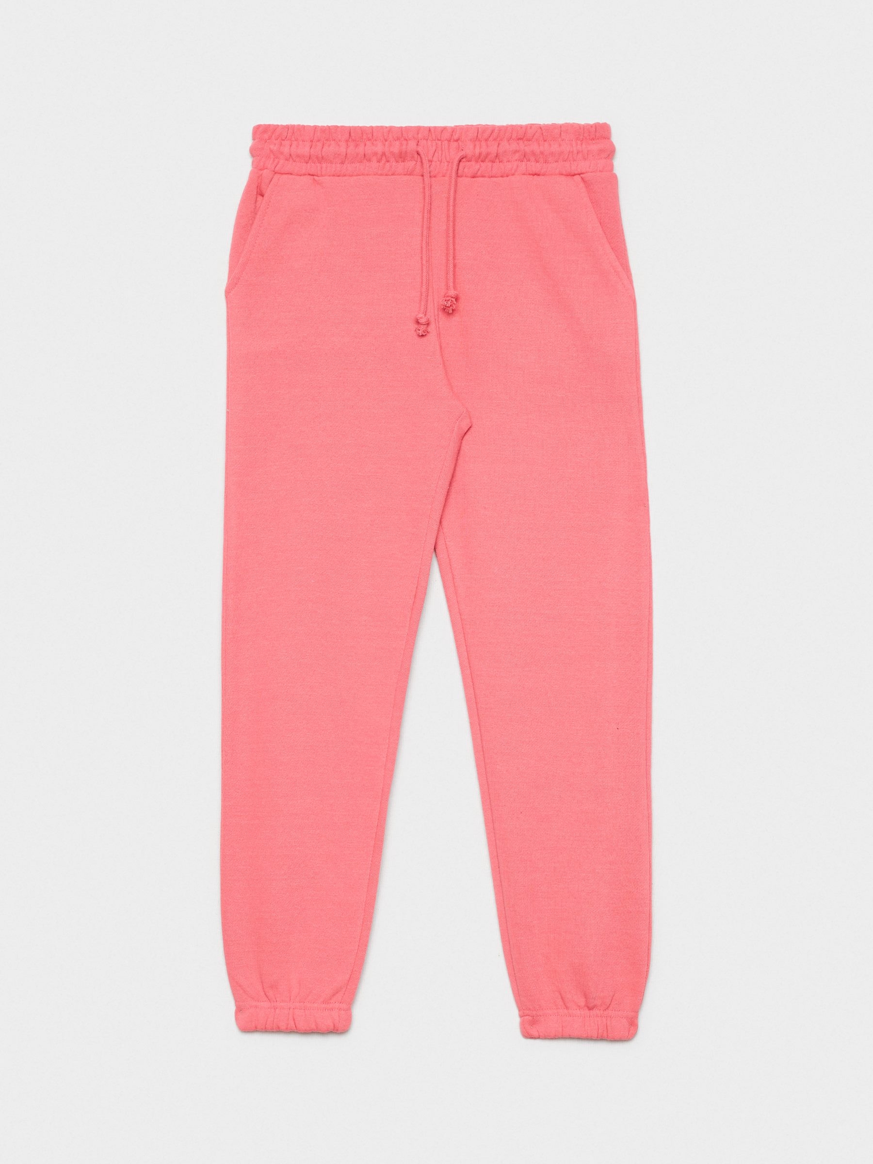Plush joggers coral front view