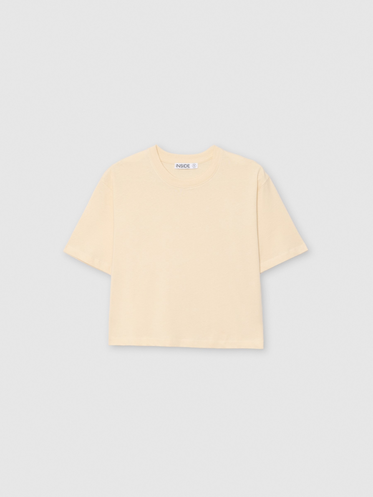  Camiseta manga corta crop gris vista frontal