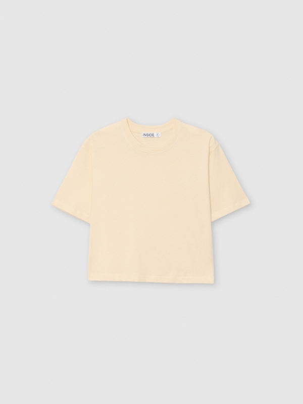  Camiseta manga corta crop gris vista frontal