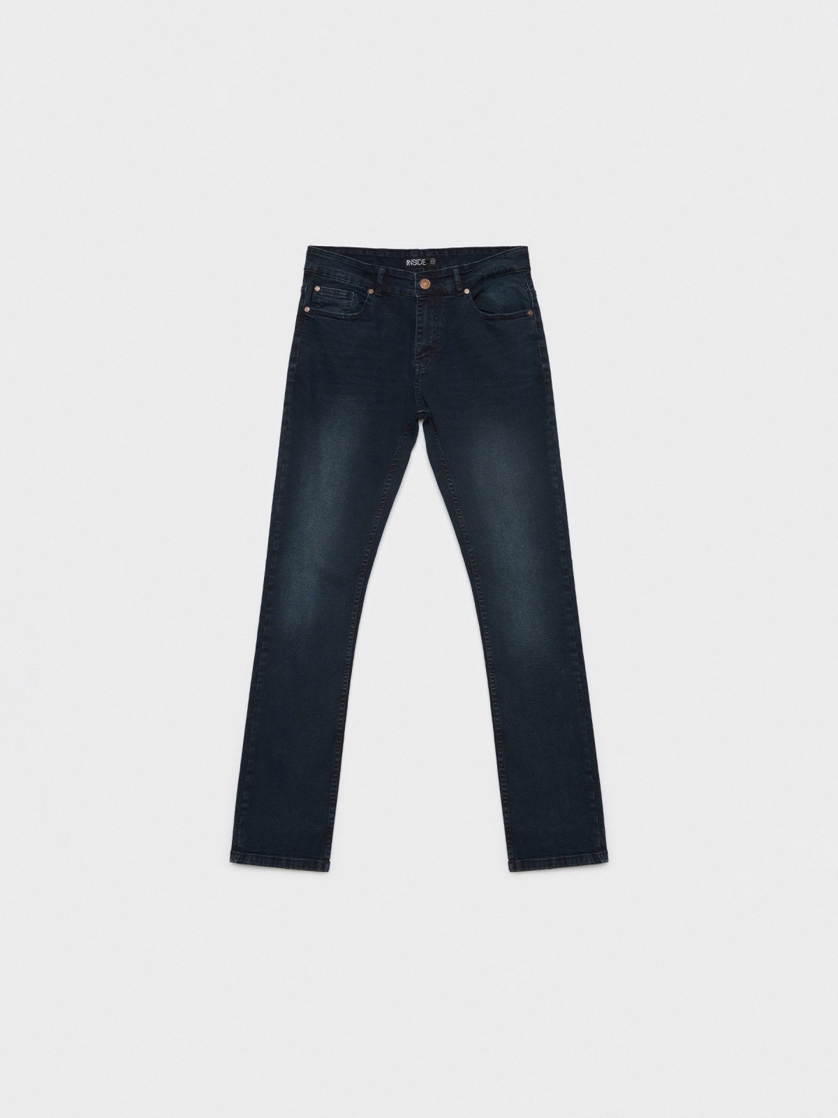  Navy blue slim jeans dark blue front view