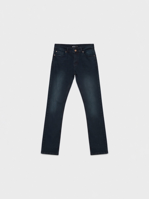  Navy blue slim jeans dark blue front view