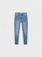 %Pto% Jeans mid rise skinny push up light blue front view