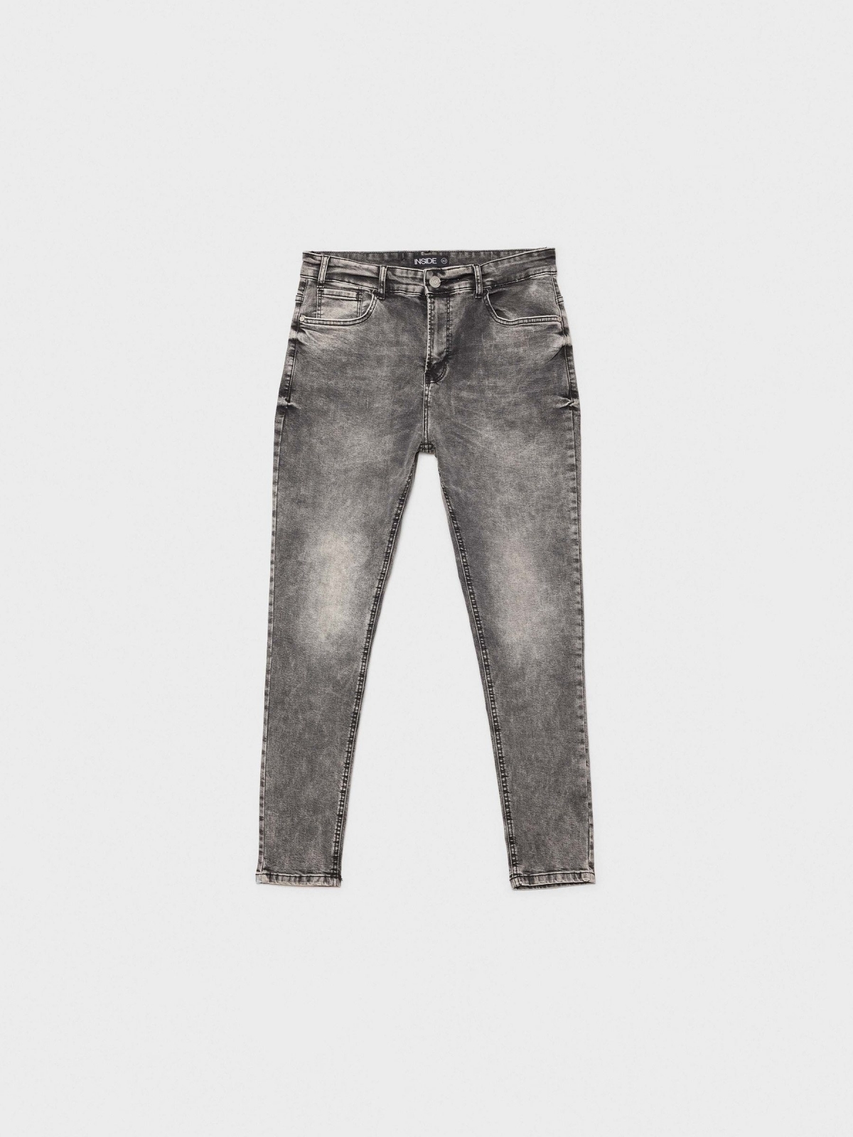  Carrot jeans grey front view