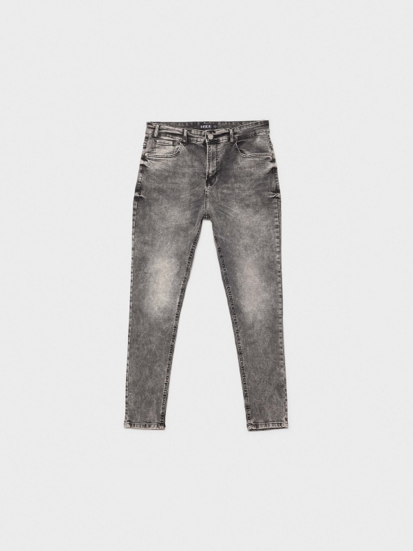  Carrot jeans grey front view