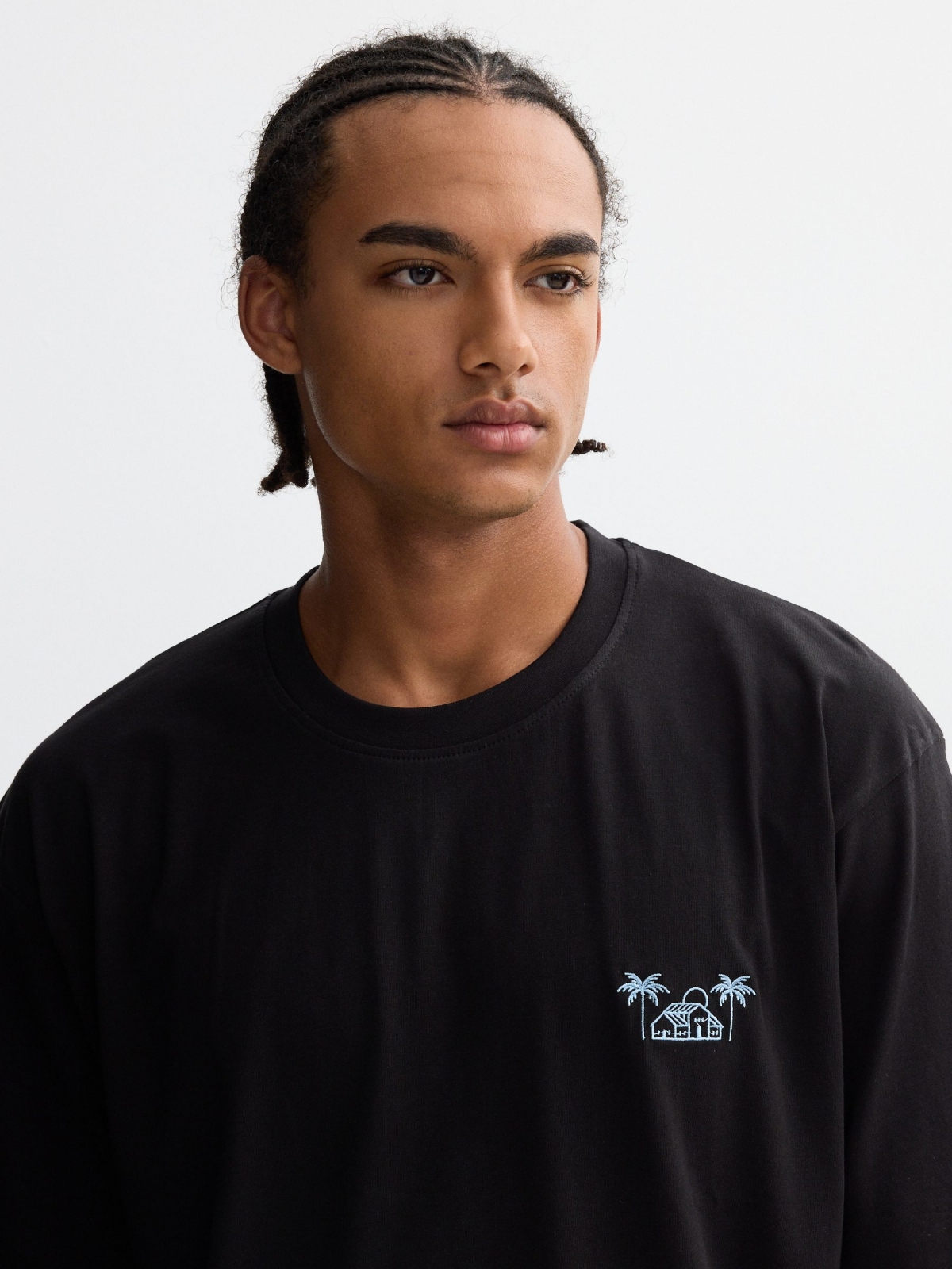 Short-sleeve Caribbean shirt black detail view