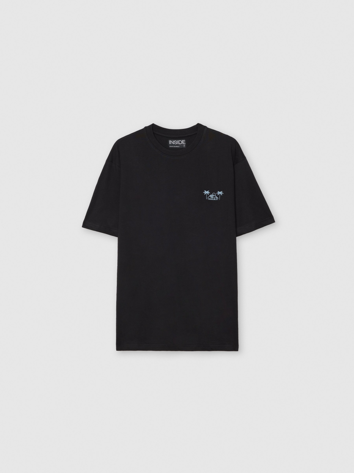  Short-sleeve Caribbean shirt black front view