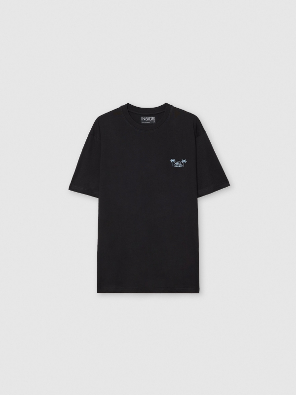  Short-sleeve Caribbean shirt black front view