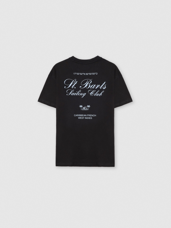 Short-sleeve Caribbean shirt black back view