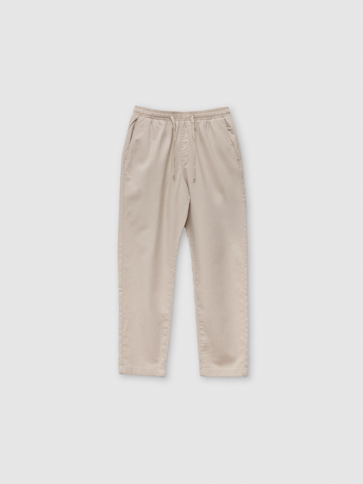  Pantalón lino beige vista frontal