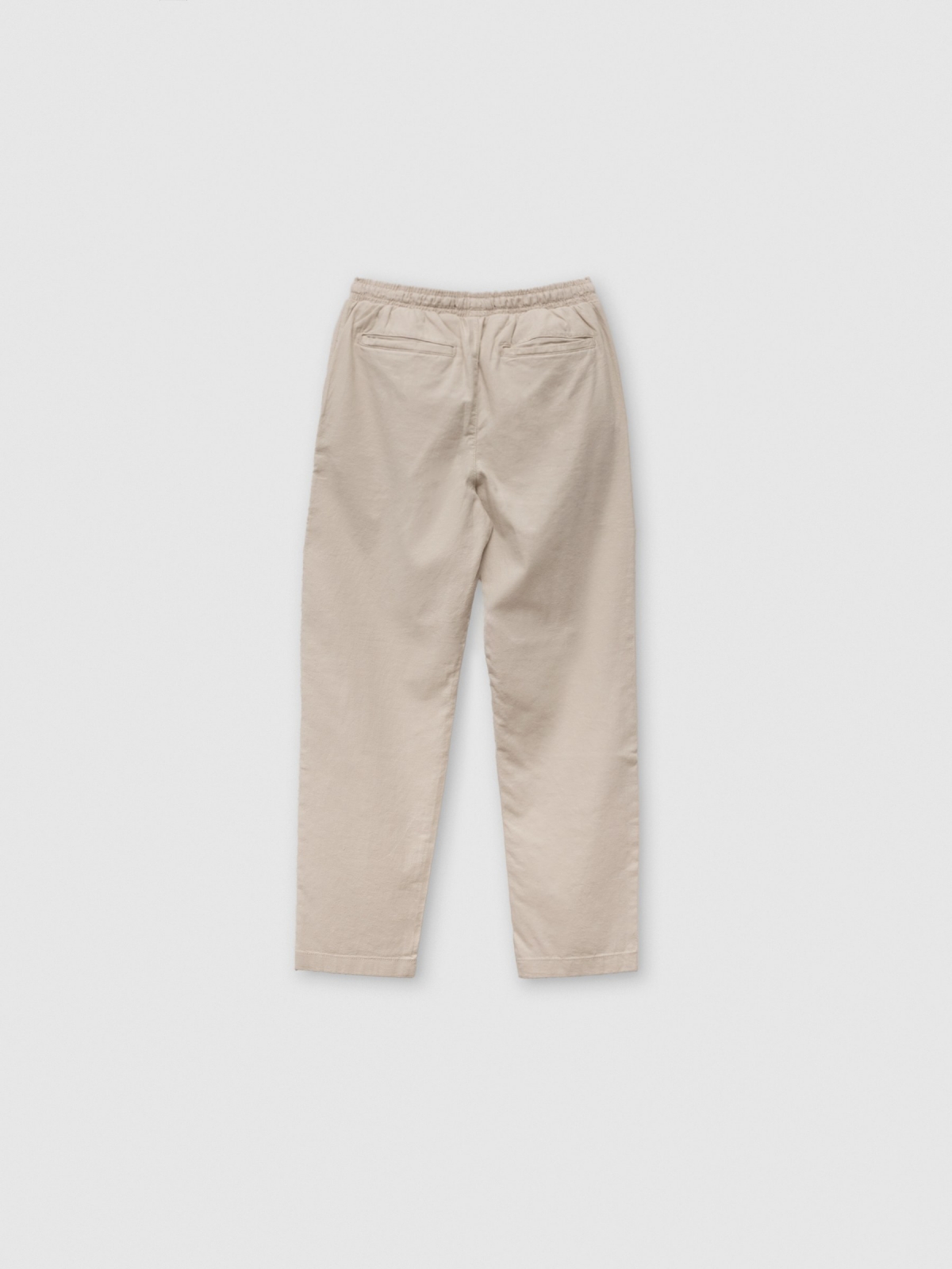 Pantalón lino beige vista trasera