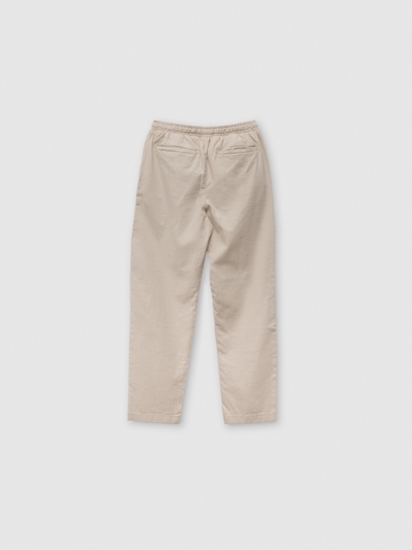 Pantalón lino beige vista trasera