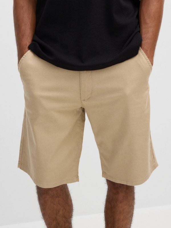 Bermuda chino beige vista general frontal