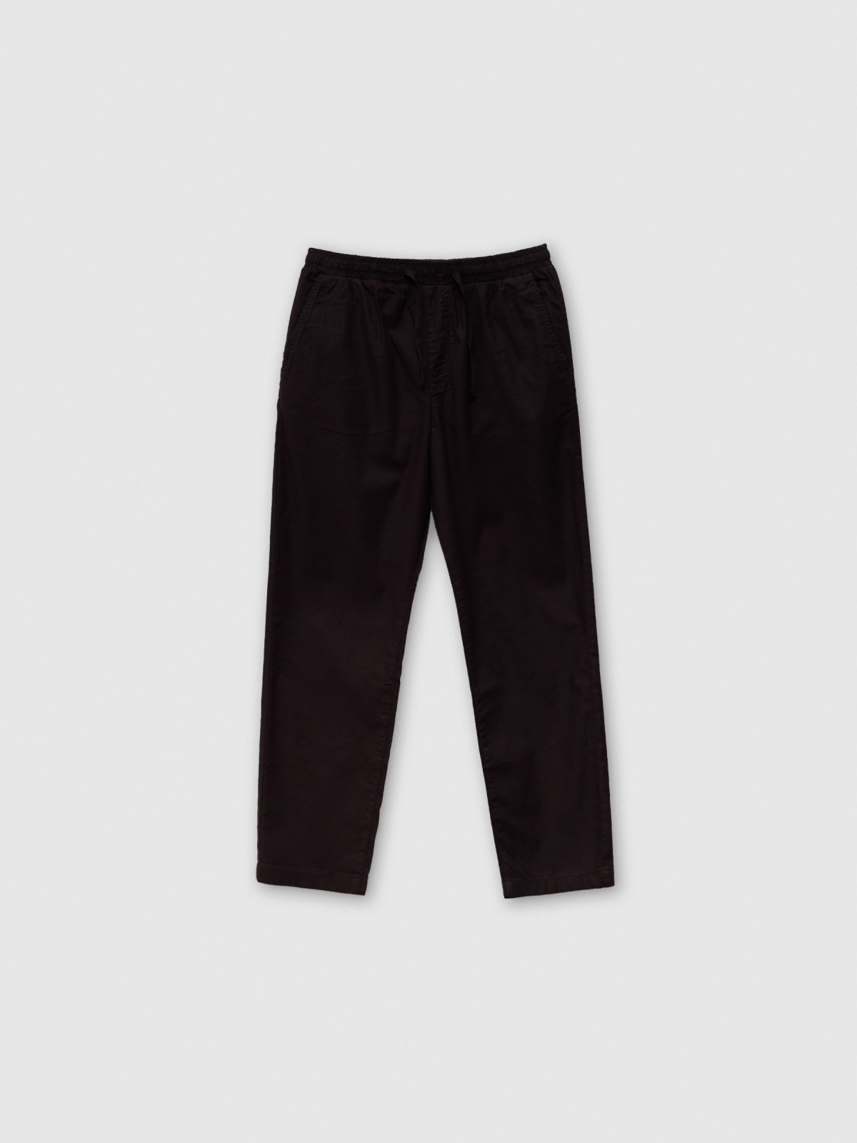 %Pto% Pantalón lino negro vista frontal