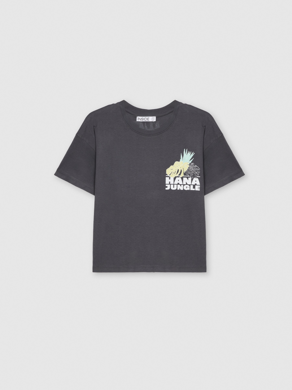  Jungle print t-shirt dark grey front view