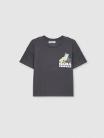 %Pto% Jungle print t-shirt dark grey front view