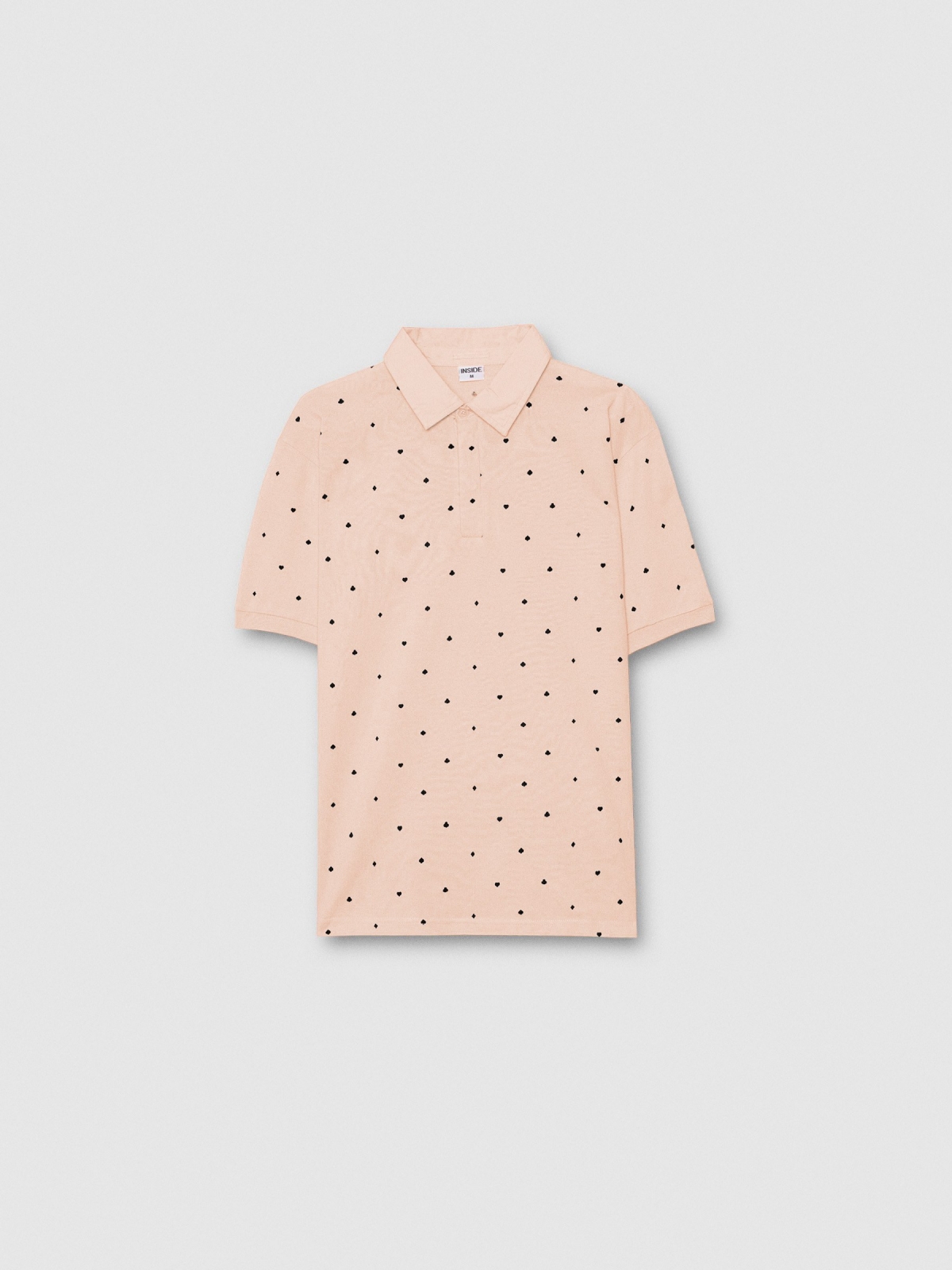  Polo estampado miniprint rosa nude vista frontal