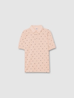 %Pto% Polo estampado miniprint rosa nude vista frontal