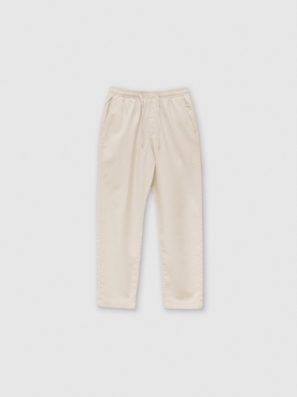  Linen pants beige front view