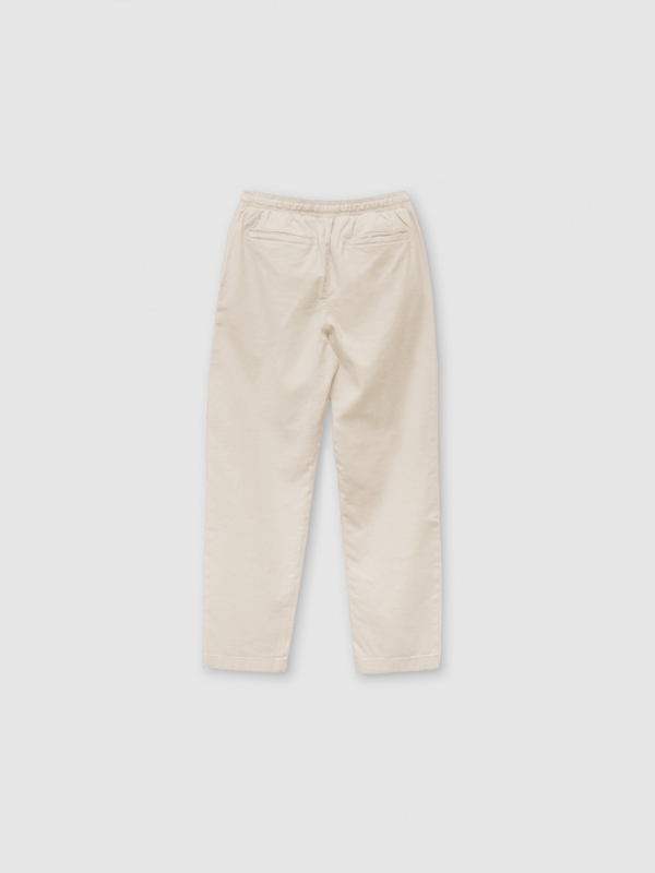 Linen pants beige back view