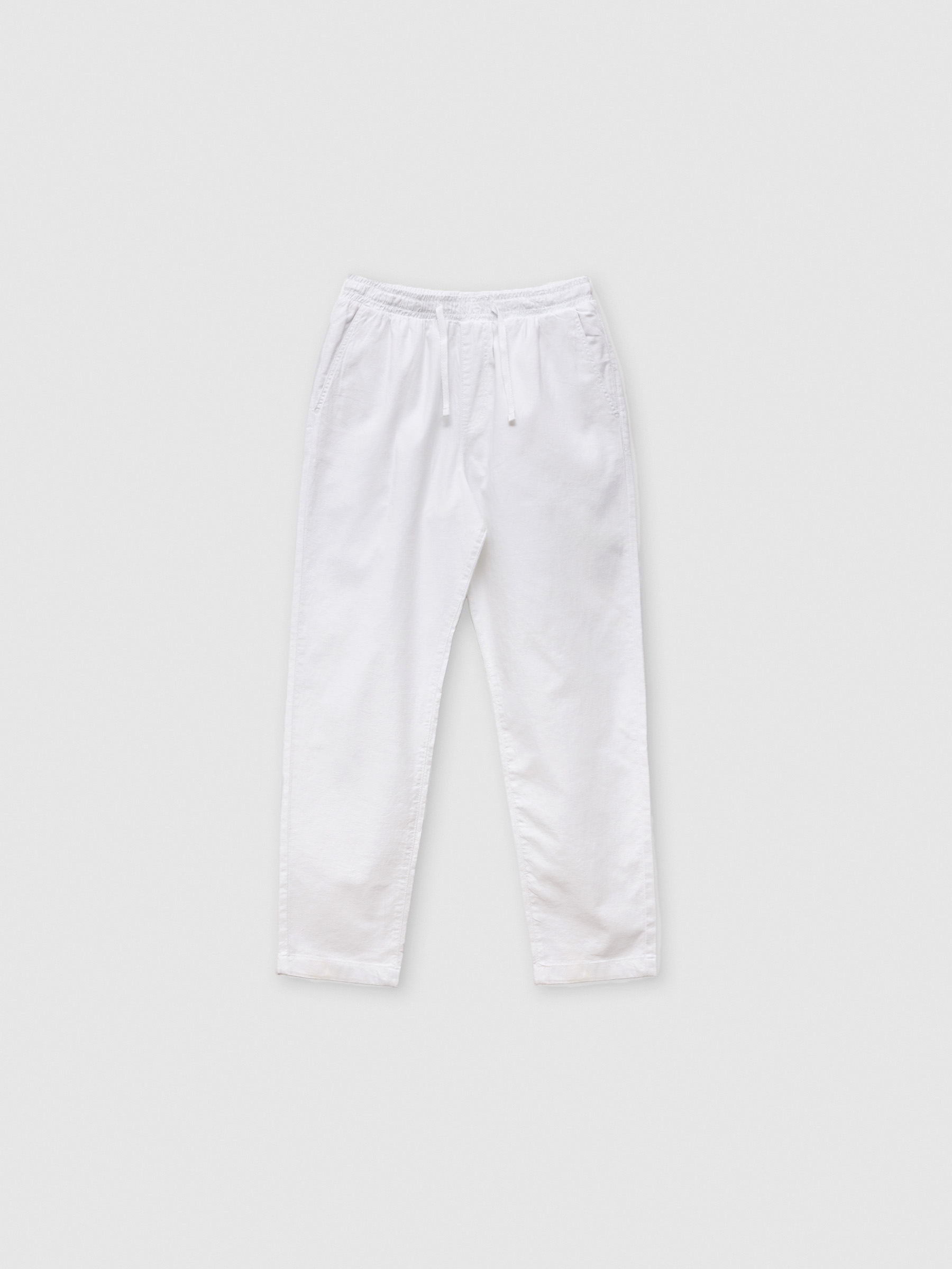 Pantalón lino blanco roto vista general frontal