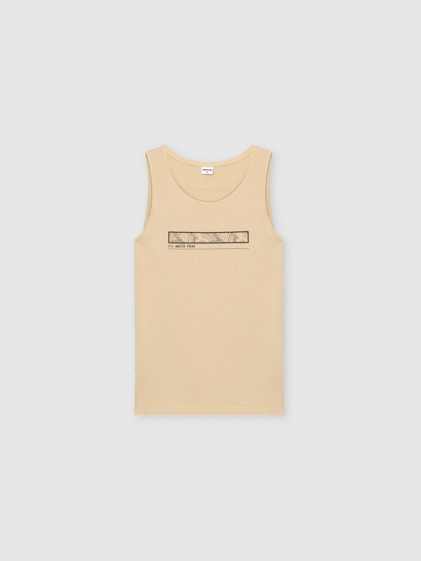  Map print tank top sand front view