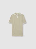 %Pto% Basic V-neck polo greyish green front view