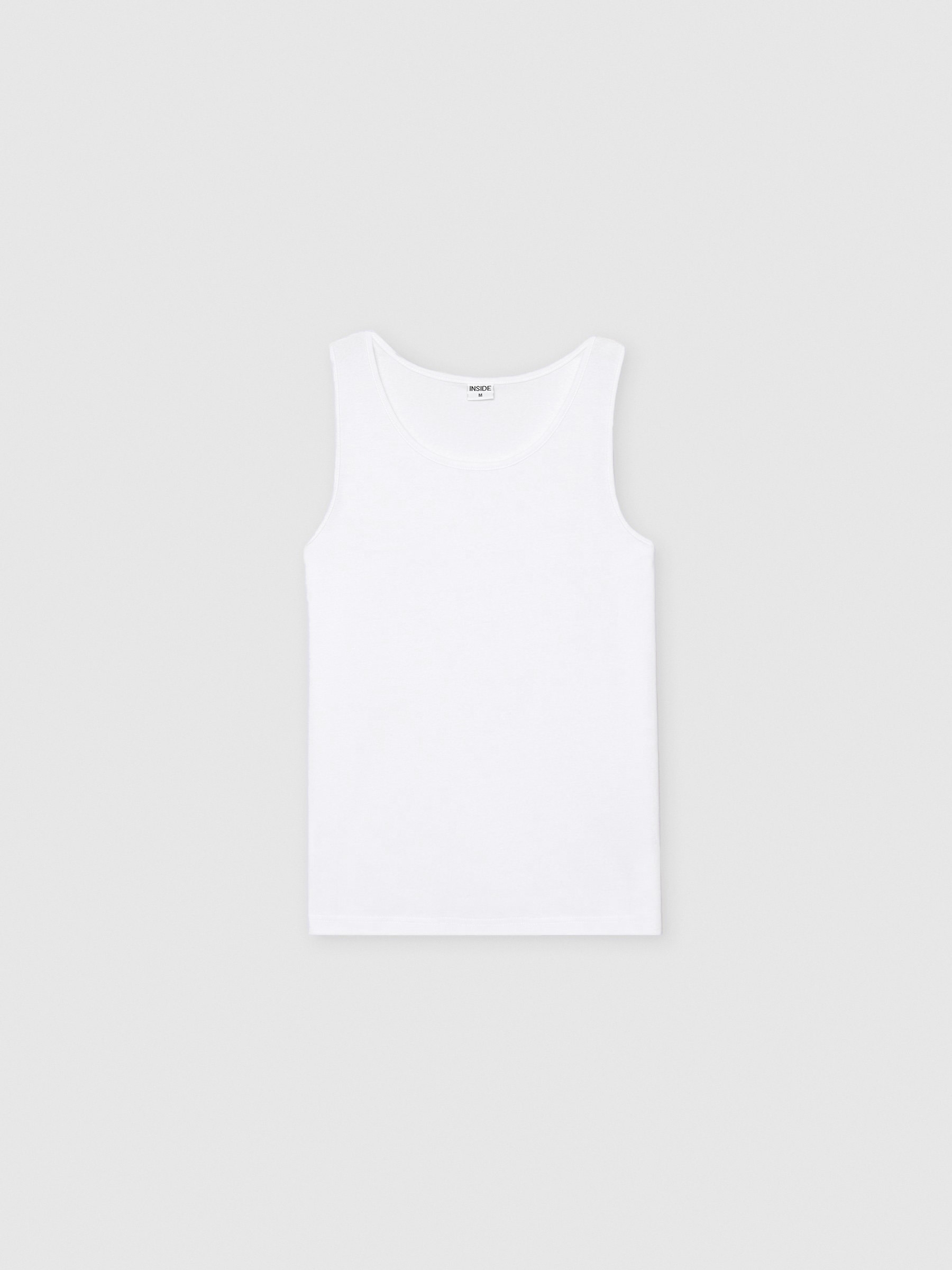Camiseta de tirantes básica blanco vista media frontal