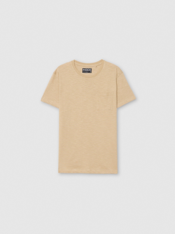  Striped print t-shirt with pocket sand front view