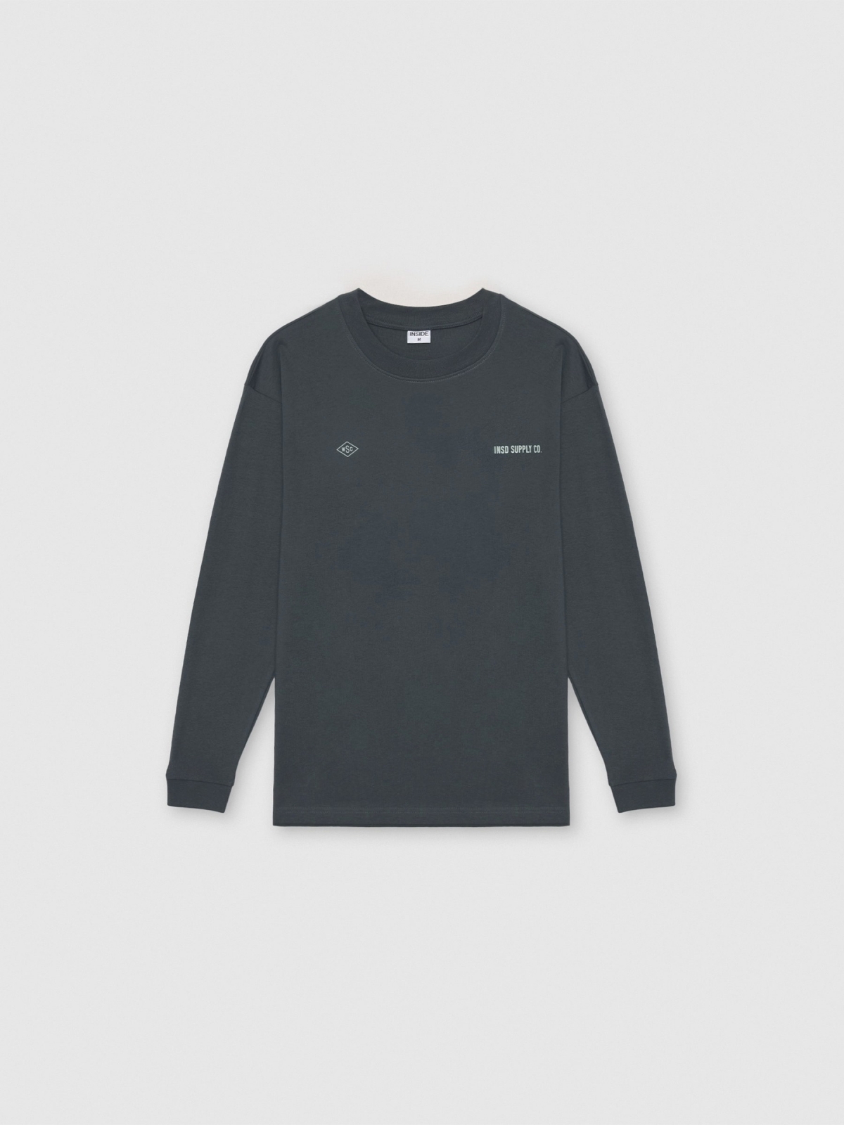  Long-sleeve team print shirt blue front view