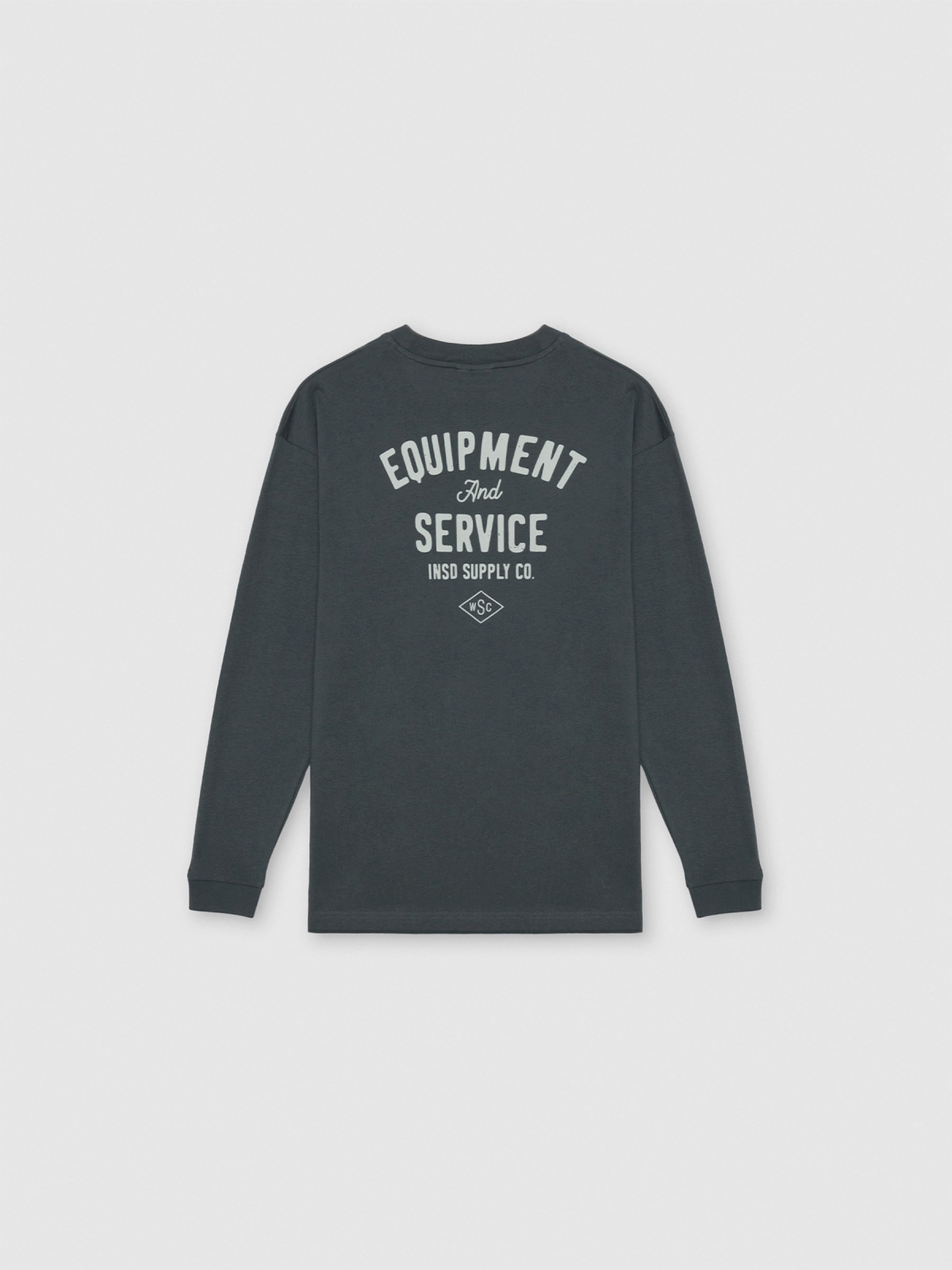 Long-sleeve team print shirt blue back view