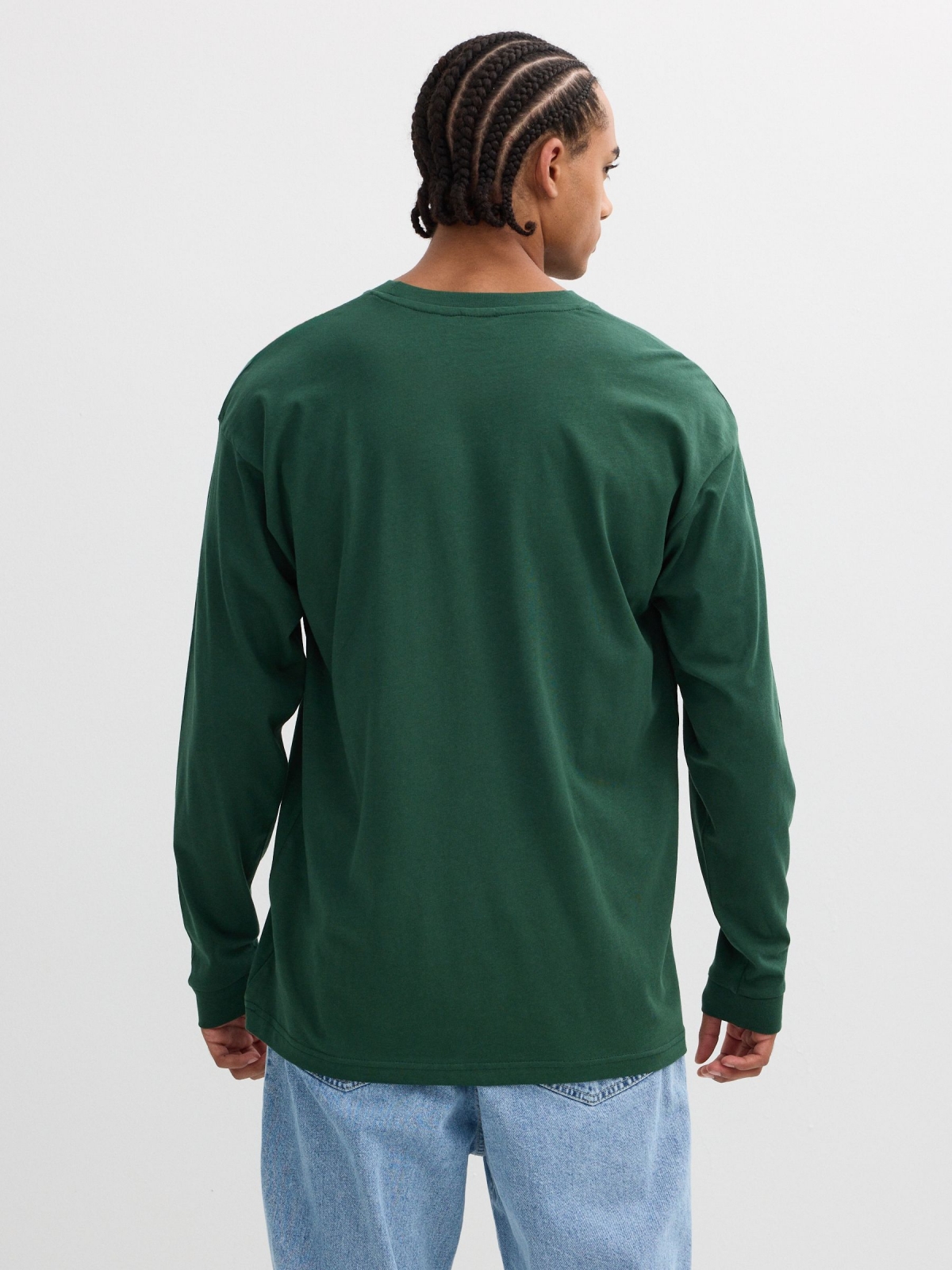 Long sleeve shirt Inside green middle back view