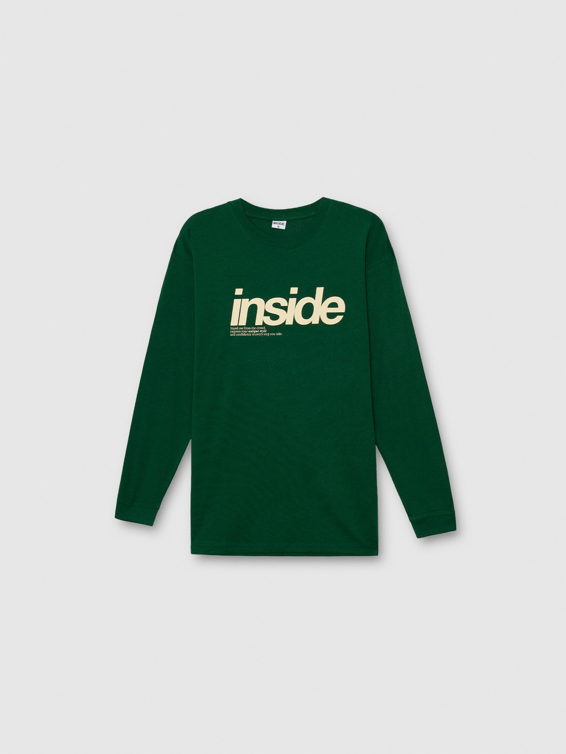 Camiseta manga larga Inside verde vista media frontal