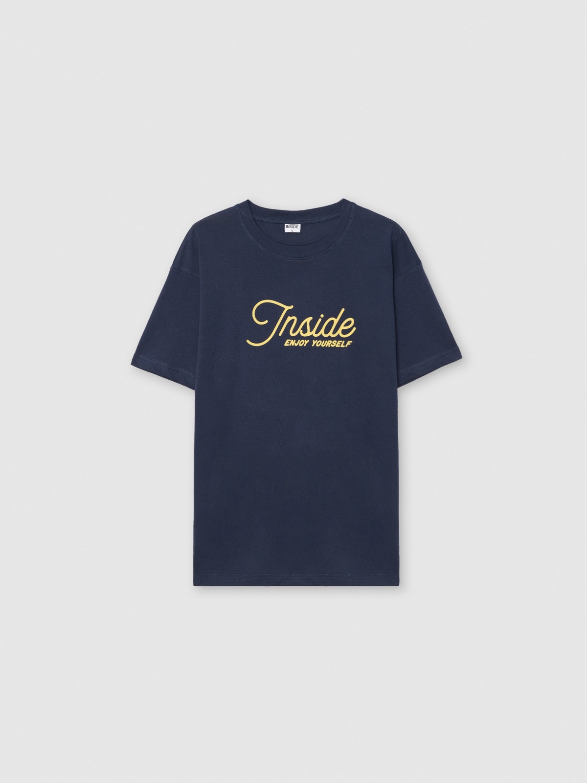  Camiseta texto Inside azul marino vista frontal