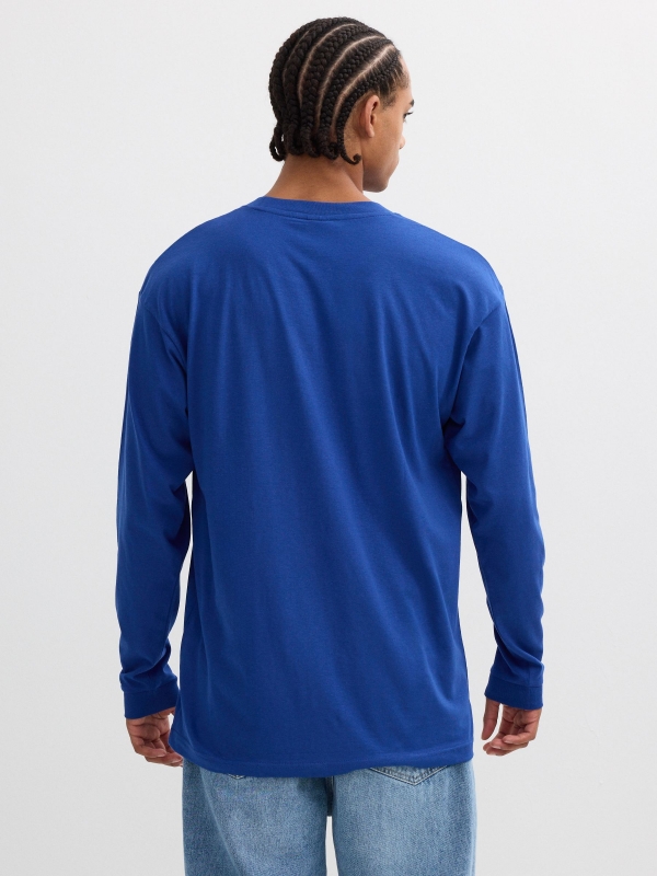 Camiseta manga larga Inside azul vista media trasera