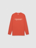 %Pto% Camiseta manga larga extampado texto naranja vista frontal