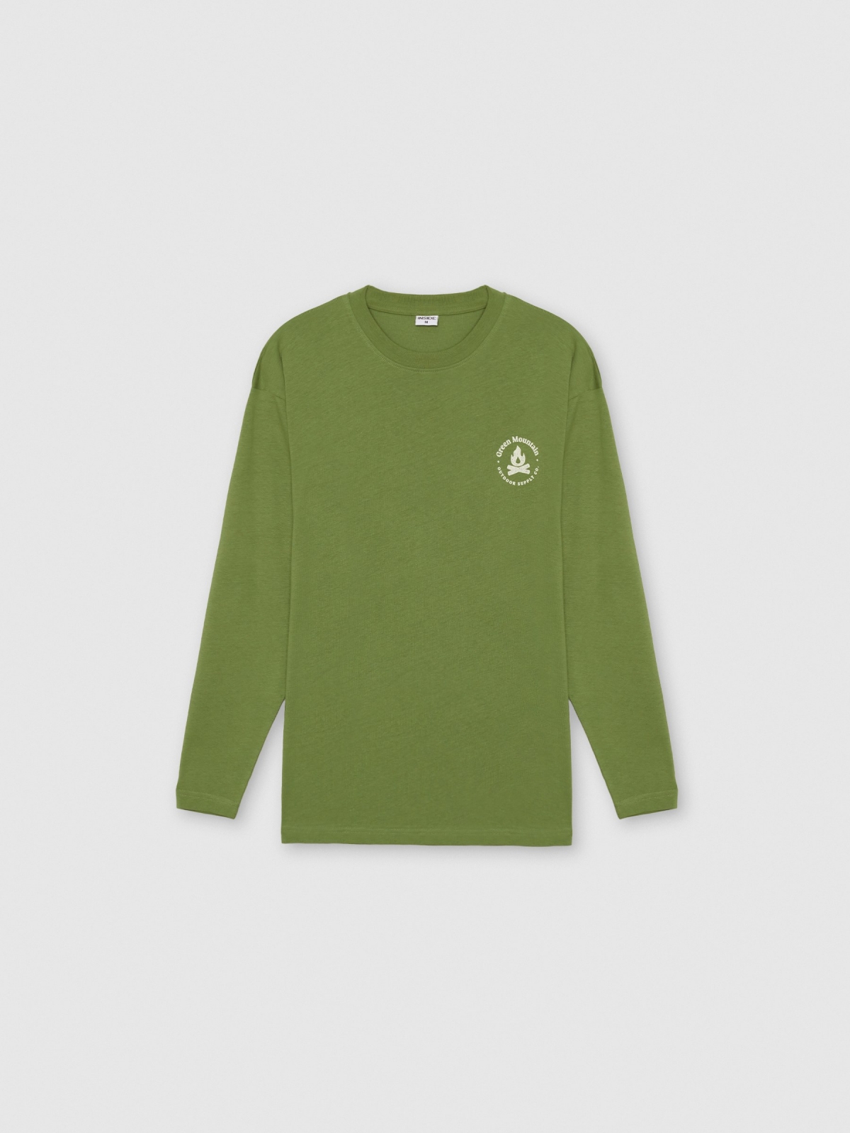  Long sleeve t-shirt nature print green front view