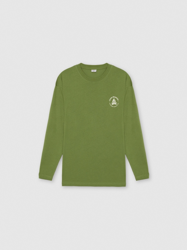  Long sleeve t-shirt nature print green front view