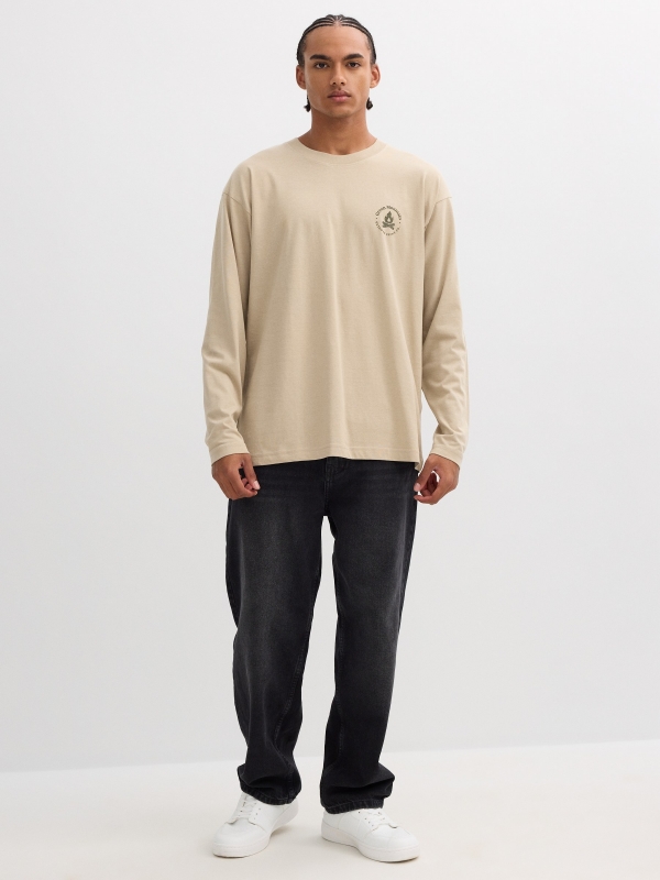 Long sleeve t-shirt nature print raw front view