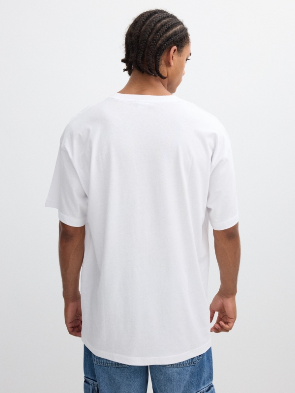 Camiseta texto Inside blanco vista media trasera