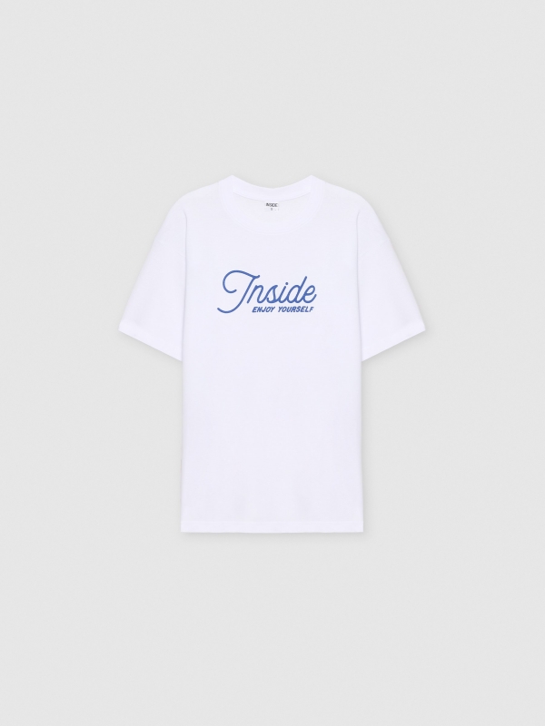  Camiseta texto Inside blanco vista frontal