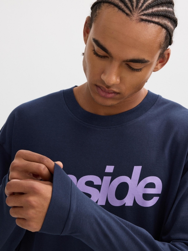 Long sleeve shirt Inside navy detail view