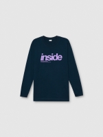 %Pto% Camiseta manga larga Inside azul marino vista frontal