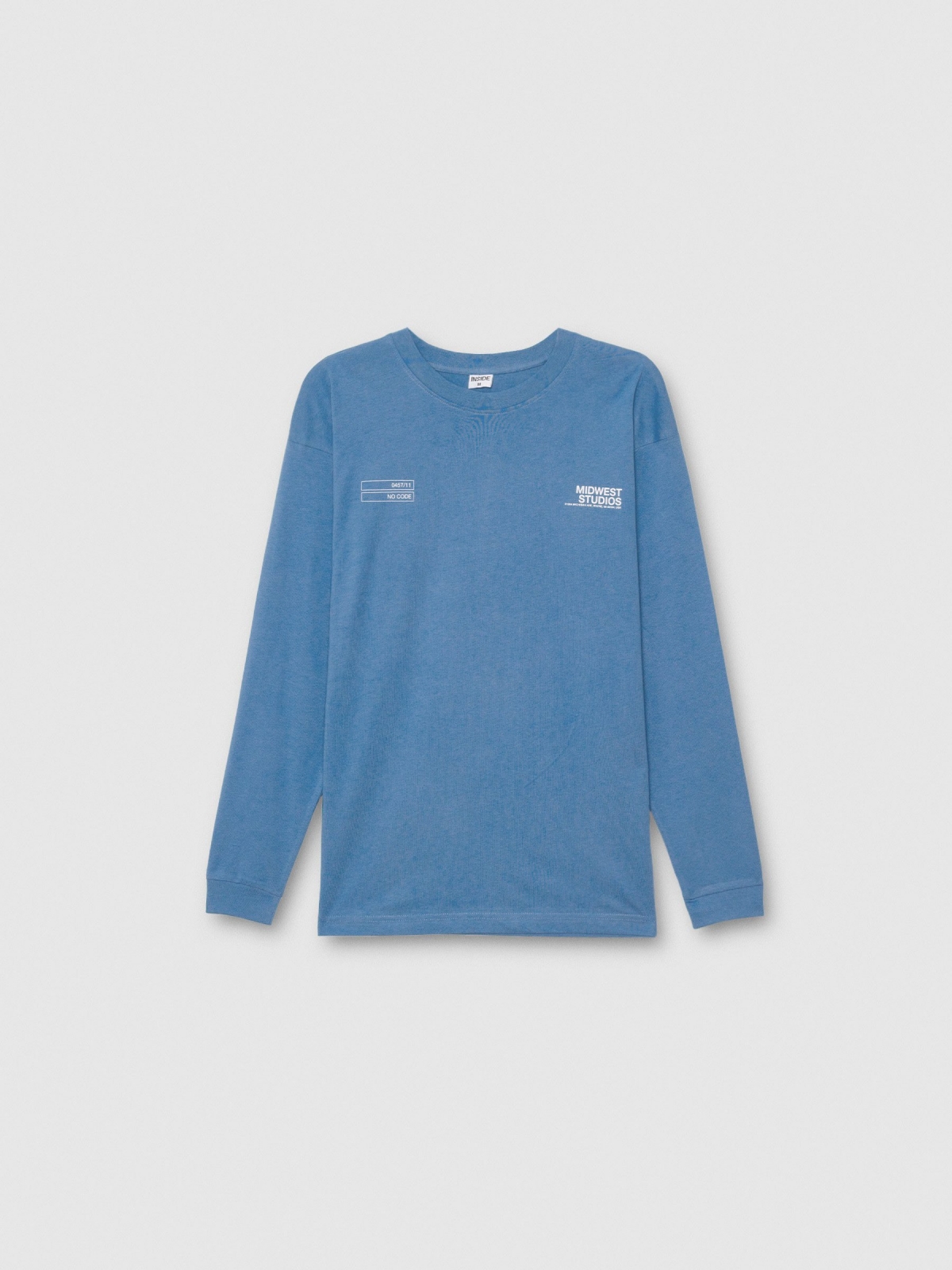  Long sleeve t-shirt with Studios print blue front view