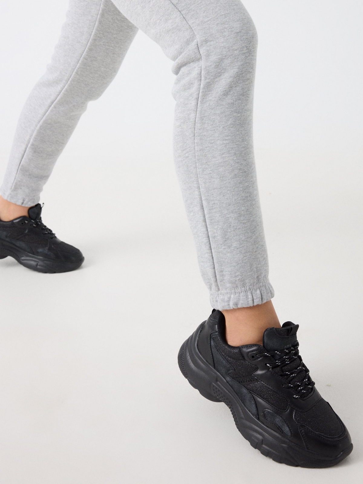 Plush joggers grey detail view