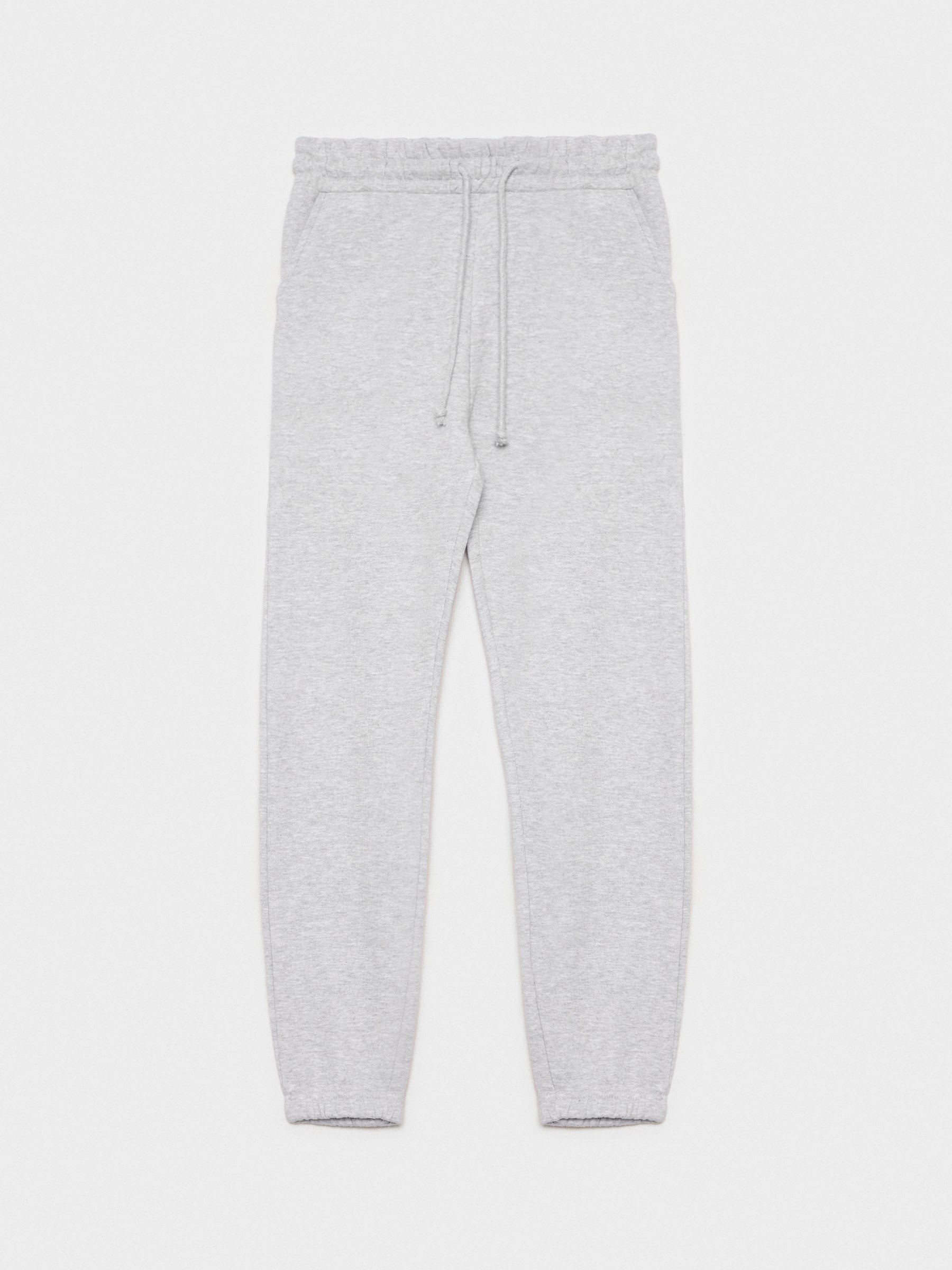 Plush joggers grey front view