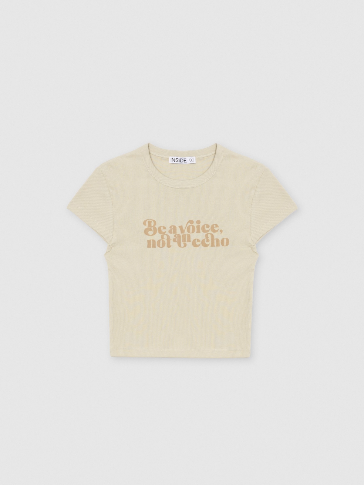  Camiseta manga corta voice taupe vista frontal
