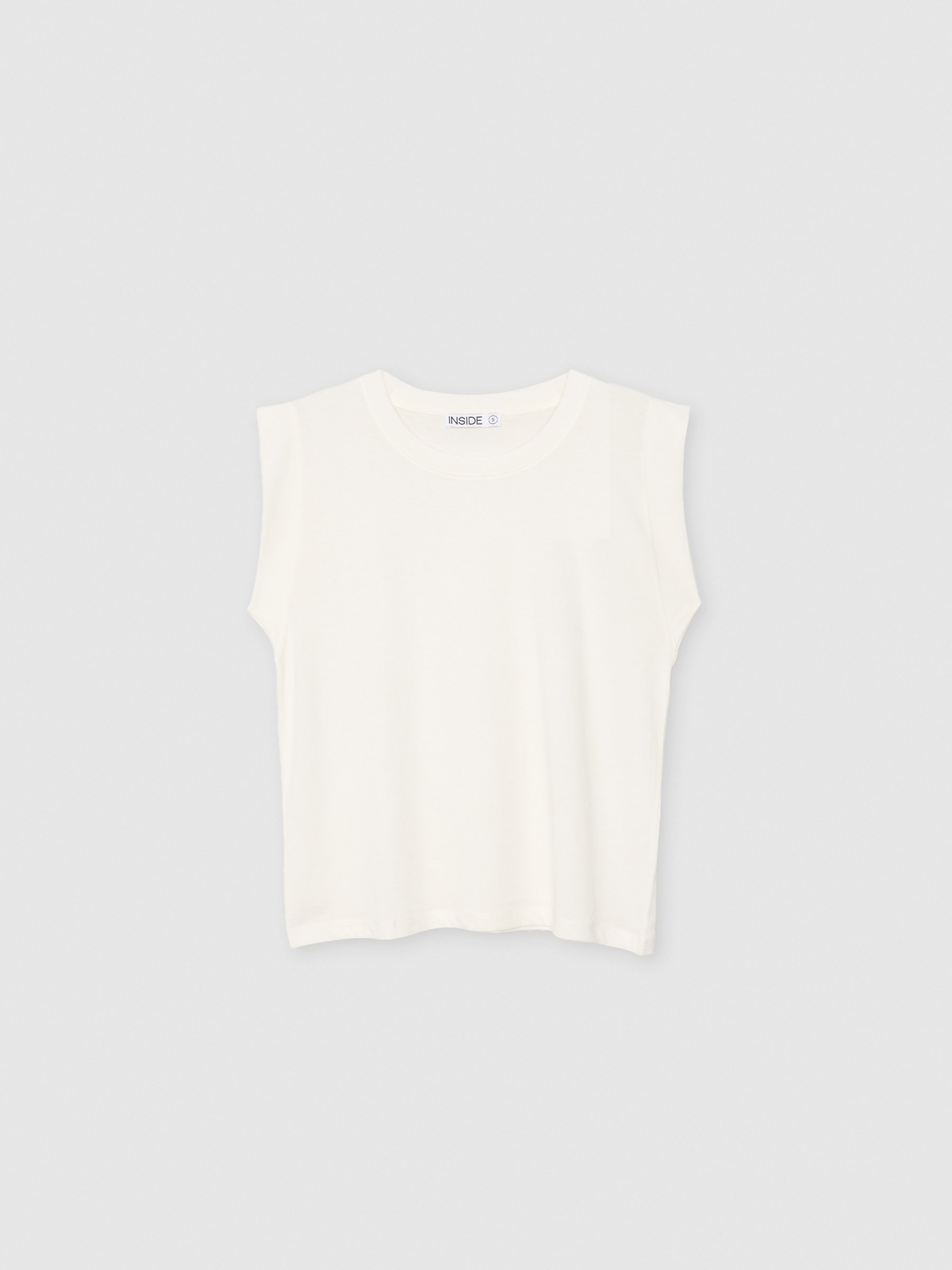  Camiseta sin mangas oversize blanco roto vista frontal