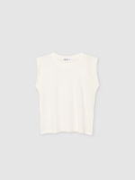 %Pto% Camiseta sin mangas oversize blanco roto vista frontal